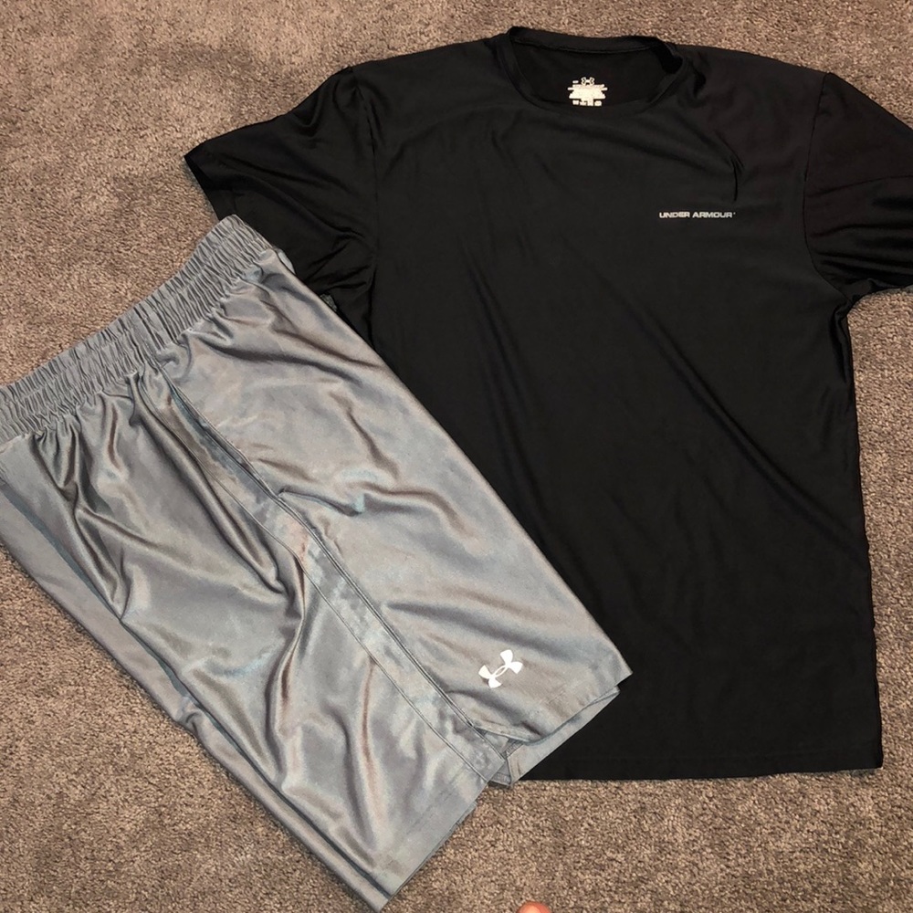 Under Armor shirt and shorts combo